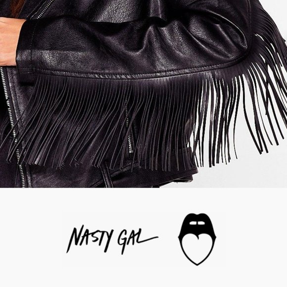 🚫 SOLD 🚫 Faux Leather Fringe Jacket - Picture 2 of 15